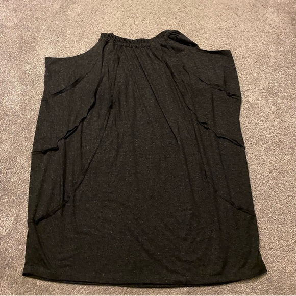 Kedem Sasson Skirt Women’s O/S Black Gray Metallic Silver Lagenlook Pockets - Picture 2 of 7